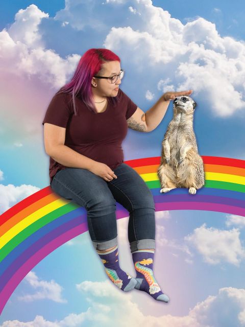 Image of Shitting Rainbows Kind Of Day W-Crew Socks